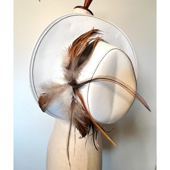 Head ’n Home Women\'s White Leather Cowboy Hat XS Bogie Feathered Braided Western main image 4